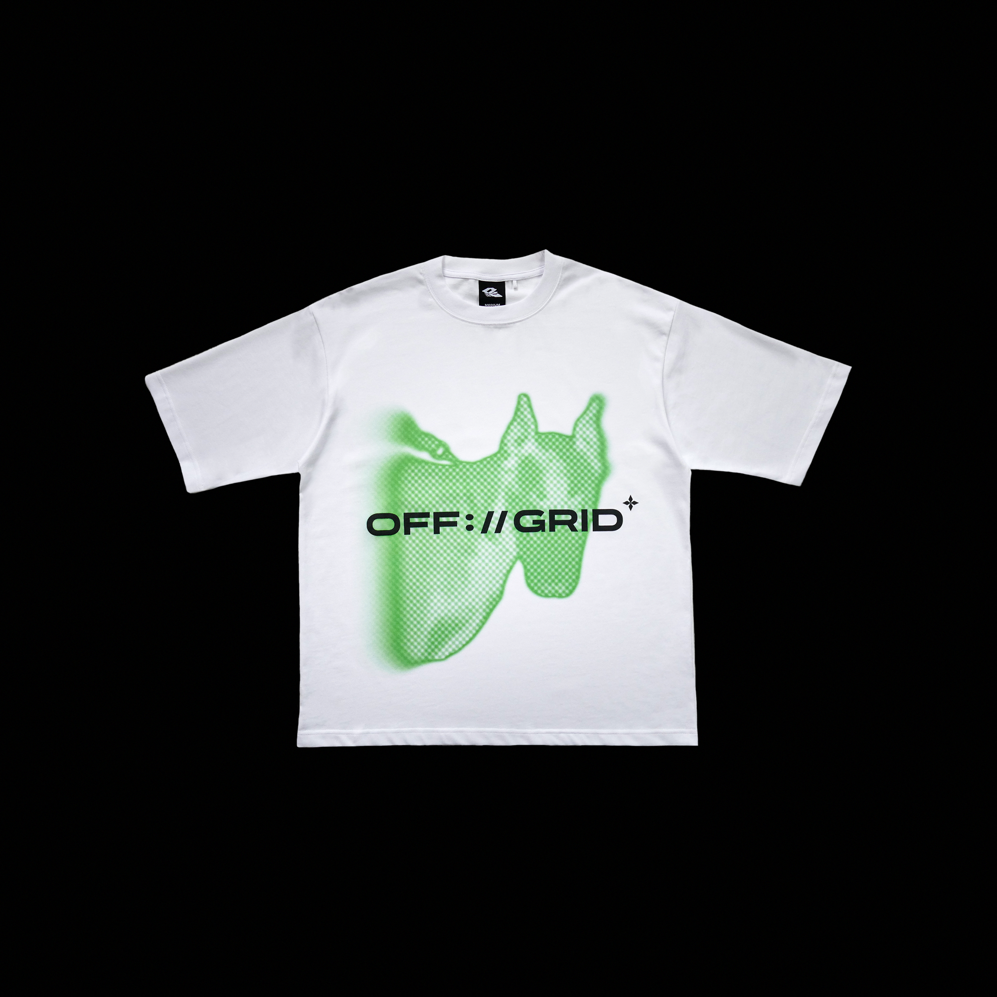 Doberman Solo White Tee (Green)